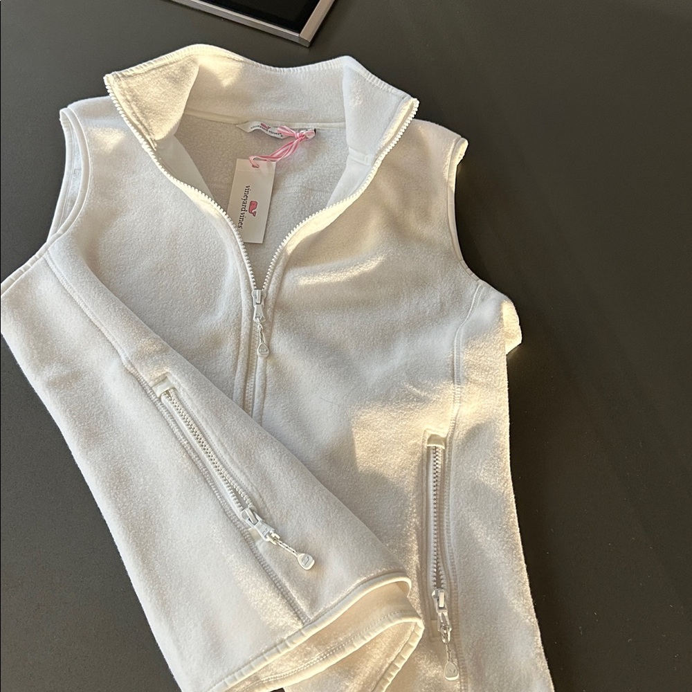 Vineyard Vines White Fleece Vest